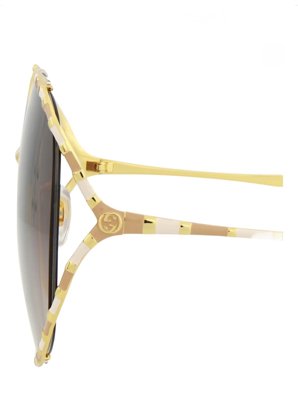 GUCCI Round GG0595S Gold Gradient Brown Sunglasses $595 Retail - Picture 7 of 16